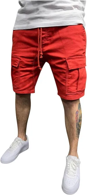Cargo Shorts for Men Regular Flexible Stretch Hiking Pants Vintage Baggy Resistant Running Relaxed Fit Work Pants
