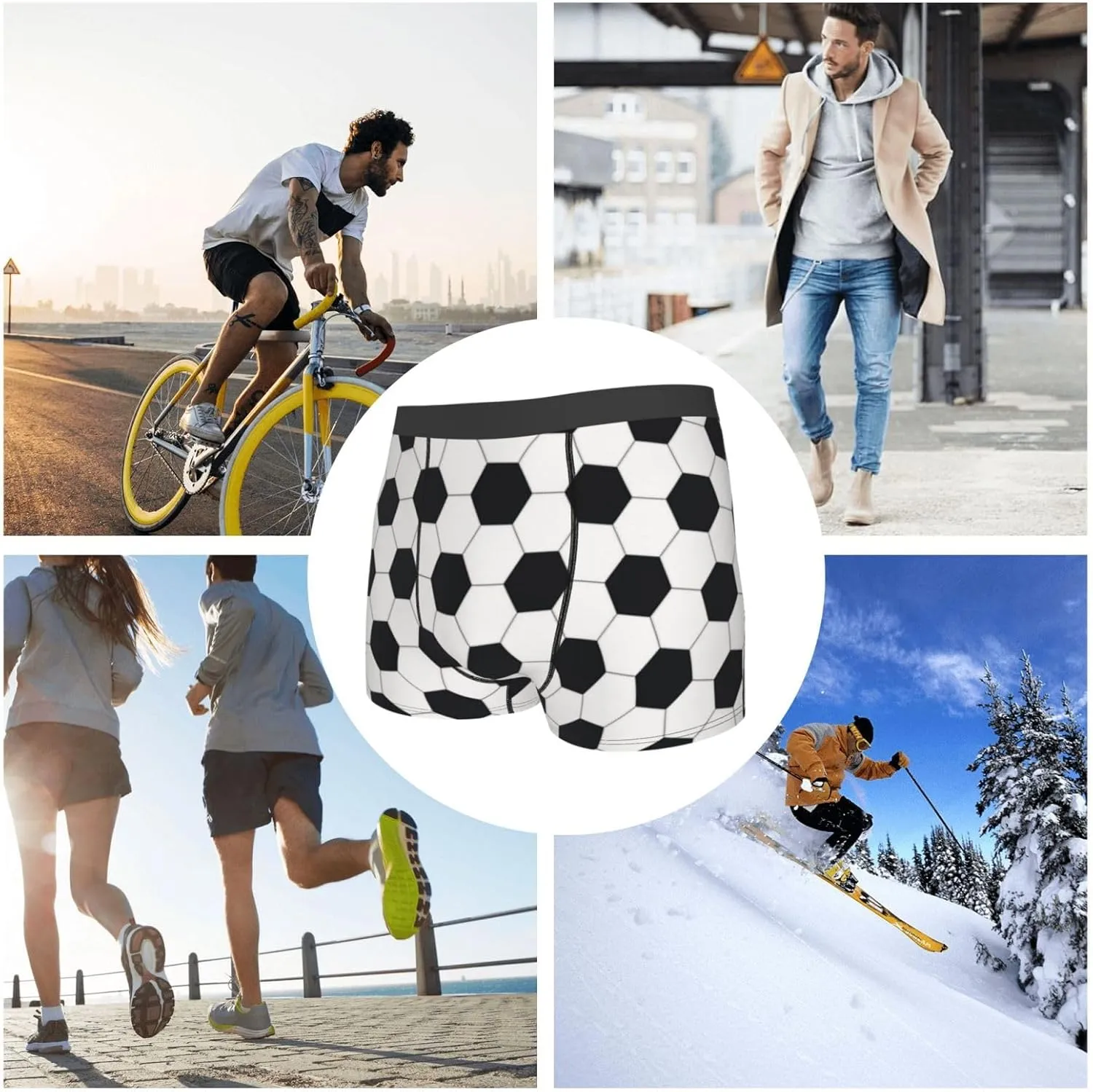 Cartoon Whale Fashion Men'S Underwear Boxer Briefs Comfor Breathable