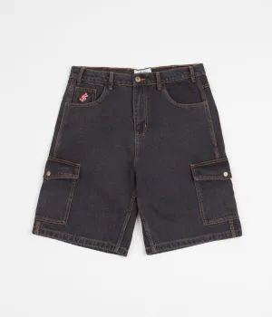 Cash Only Denim Cargo Shorts - Washed Black