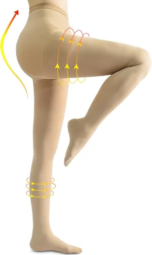 CASMON 15-20 mmHg Medical Compression Pantyhose for Women & Men, Closed Toe Compression Tights for Varicose Veins Edema