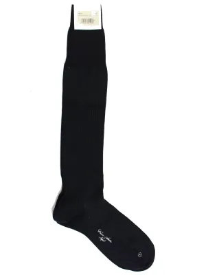 Cesare Attolini Wool Socks Dark Navy US 11.5 / EUR 45 - Over The Calf SALE