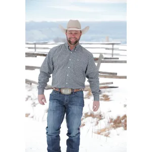 Cinch Men's Navy and White Geometric Print Western Shirt