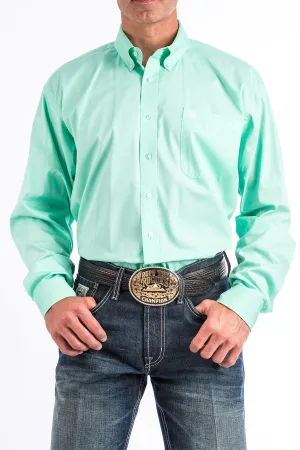 Cinch Mens Solid Mint Green Button Down Western Shirt Style MTW1104237
