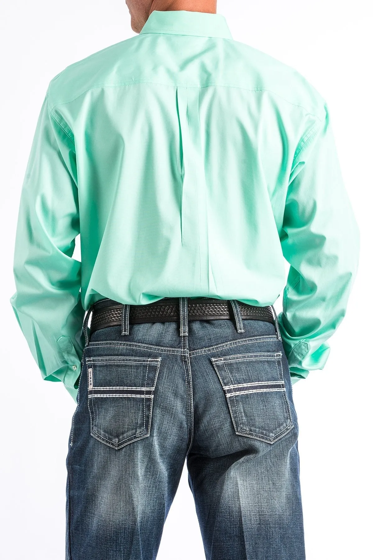 Cinch Mens Solid Mint Green Button Down Western Shirt Style MTW1104237
