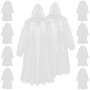 CityComfort Adults Rain Poncho Disposable Transparent Waterproof Ponchos Multipack