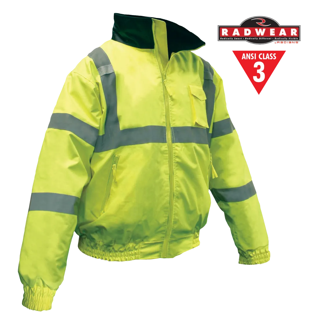 Class 3 Bomber Jacket with Quilted Liner - Lime - 3XL