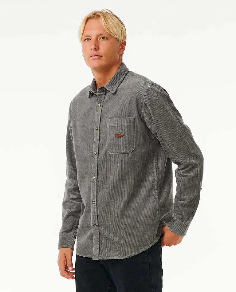Classic Surf Cord L/S Shirt - Charcoal Grey