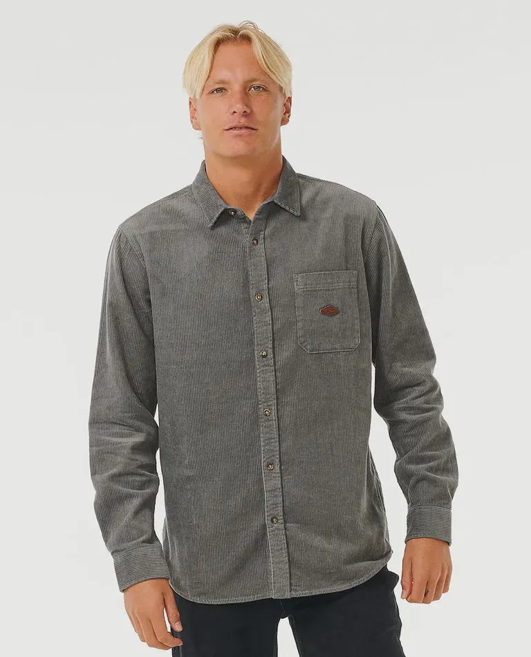 Classic Surf Cord L/S Shirt - Charcoal Grey