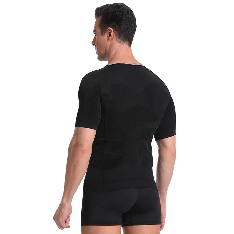 Classix Men Body Toning T-Shirt Body Shaper Corrective Posture Shirt Slimming Fat Burning Compression top