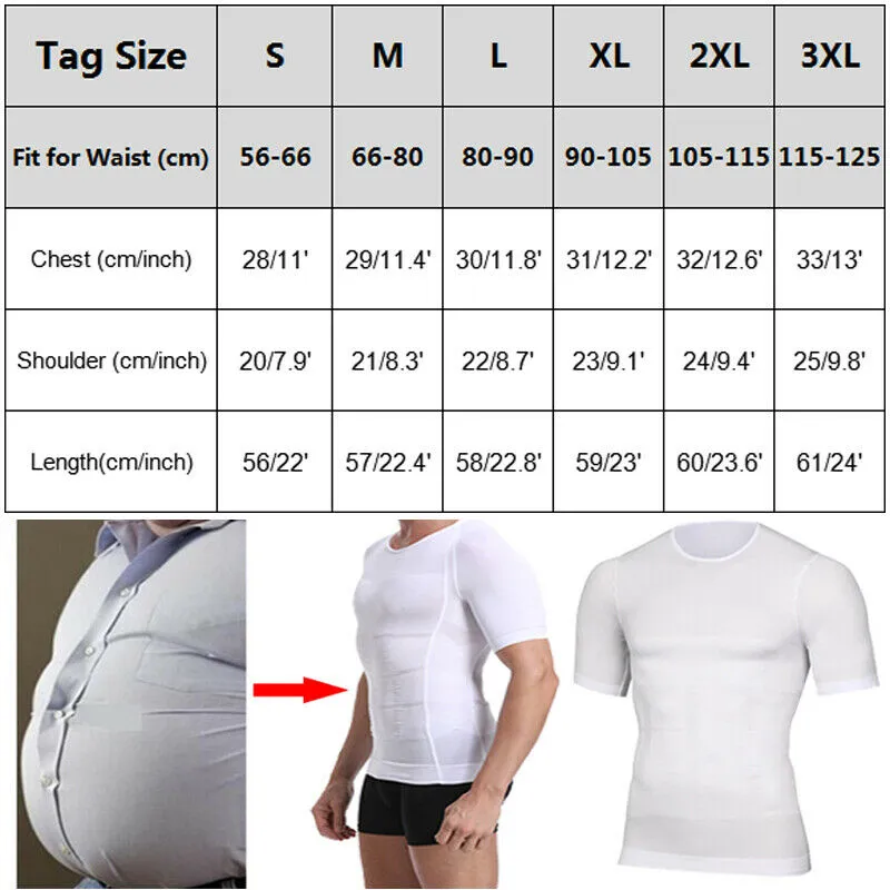 Classix Men Body Toning T-Shirt Body Shaper Corrective Posture Shirt Slimming Fat Burning Compression top