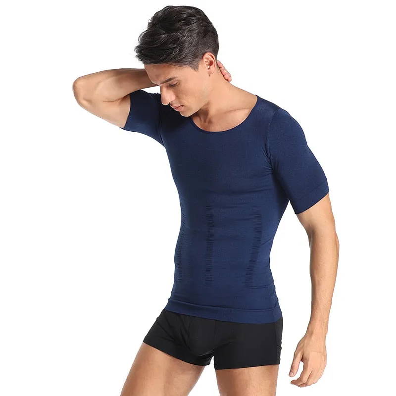Classix Men Body Toning T-Shirt Body Shaper Corrective Posture Shirt Slimming Fat Burning Compression top
