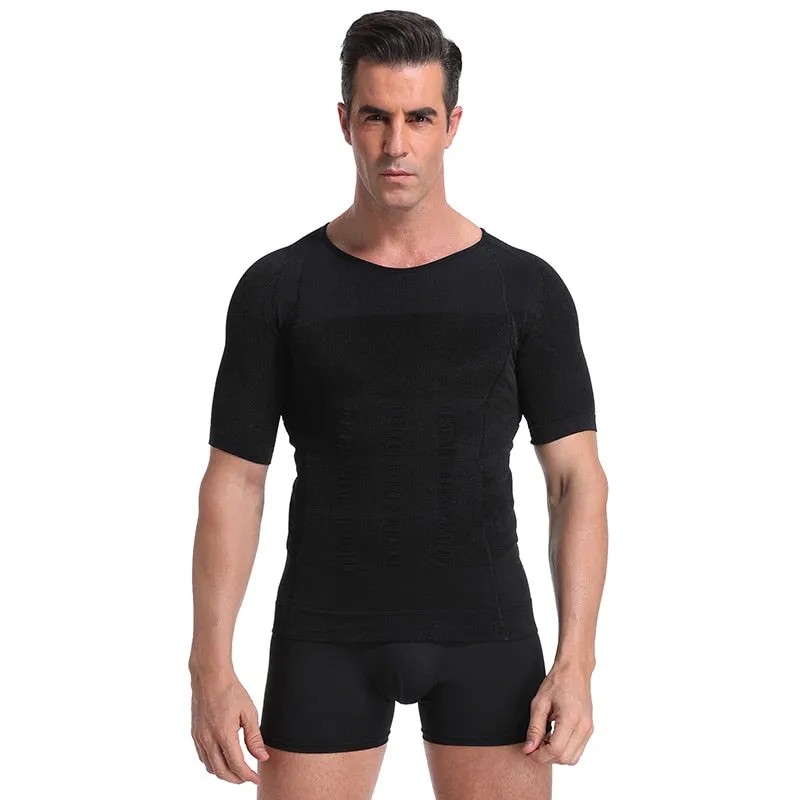 Classix Men Body Toning T-Shirt Body Shaper Corrective Posture Shirt Slimming Fat Burning Compression top