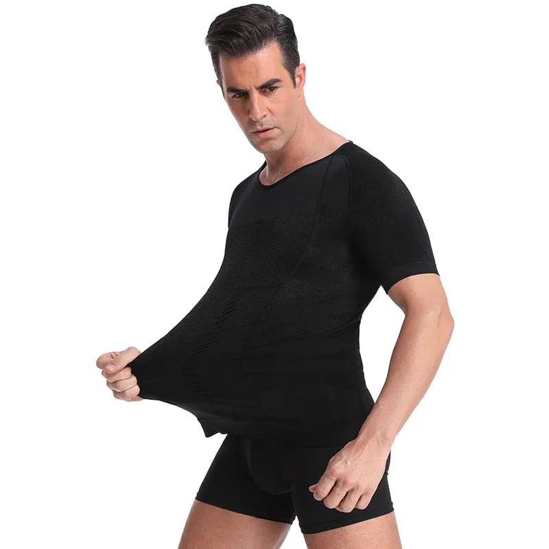 Classix Men Body Toning T-Shirt Body Shaper Corrective Posture Shirt Slimming Fat Burning Compression top