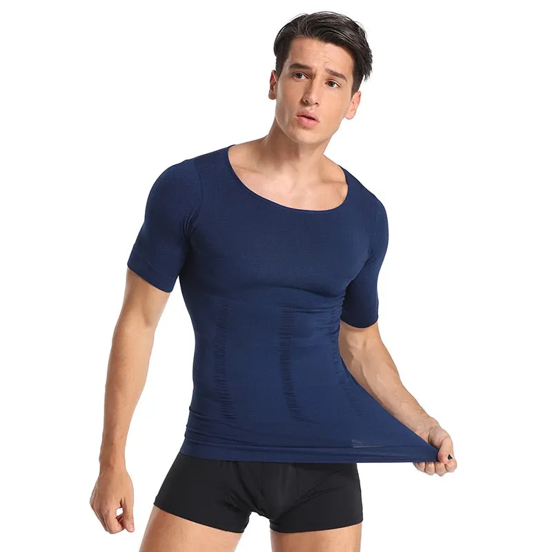Classix Men Body Toning T-Shirt Body Shaper Corrective Posture Shirt Slimming Fat Burning Compression top