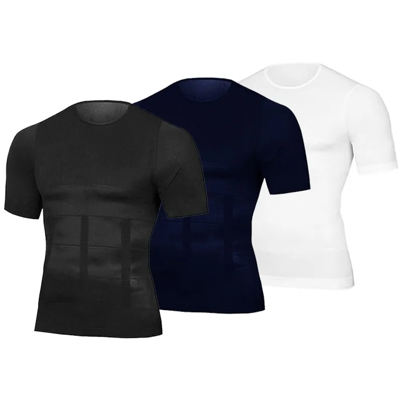 Classix Men Body Toning T-Shirt Body Shaper Corrective Posture Shirt Slimming Fat Burning Compression top