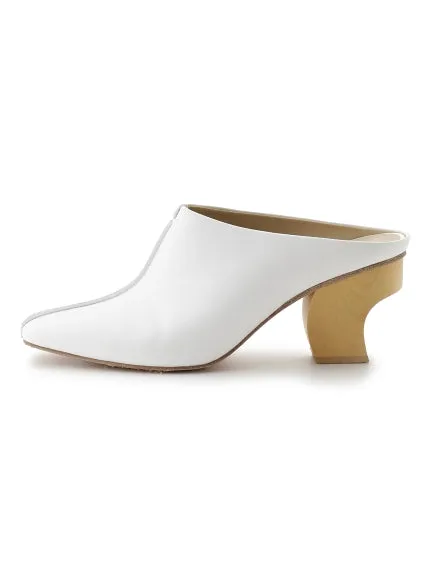 Closed Toe Mule Wooden Heel Sandals