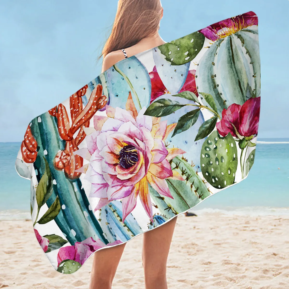 Colourful Cacti Jumbo Towel