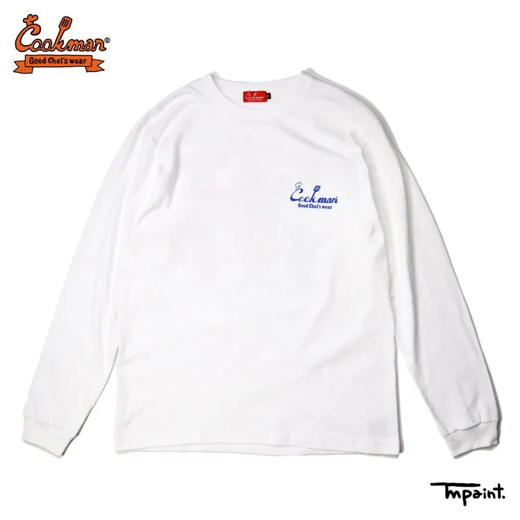 Cookman Long Sleeve Tees - TM Paint Pizza Party : White