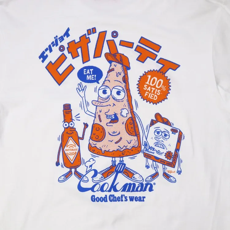 Cookman Long Sleeve Tees - TM Paint Pizza Party : White