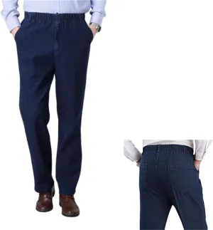 Cooliflex Jeans, Gentsflex - Flexible Waist Straight Fit Comfort Denim Mens Elastic Waist Jeans Relaxed Fit with Zipper