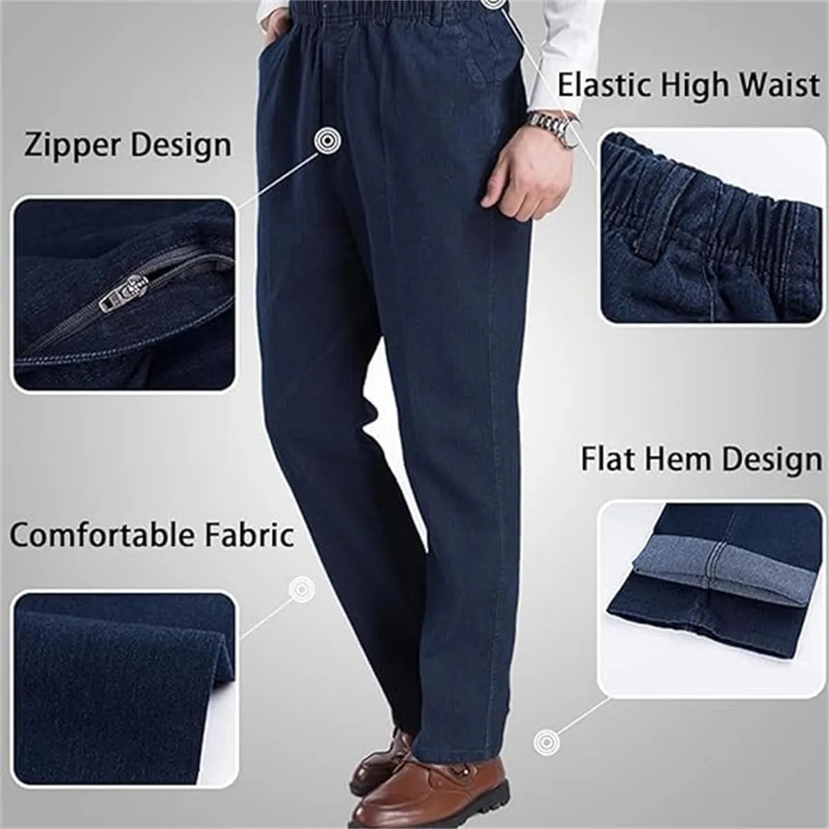 Cooliflex Jeans, Gentsflex - Flexible Waist Straight Fit Comfort Denim, Mens Elastic Waist Jeans Relaxed Fits
