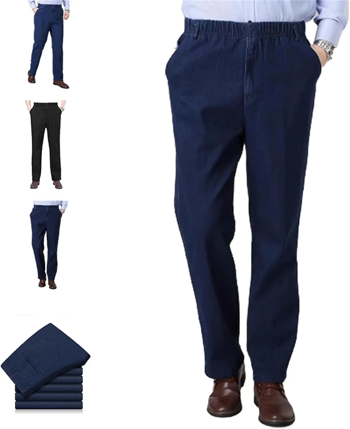 Cooliflex Jeans, Gentsflex - Flexible Waist Straight Fit Comfort Denim, Mens Elastic Waist Jeans Relaxed Fits