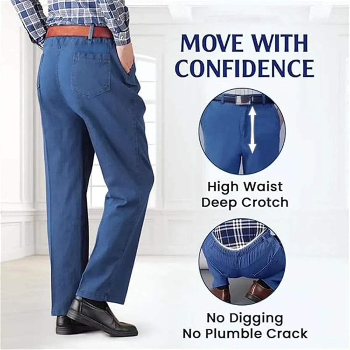 Cooliflex Jeans, Gentsflex - Flexible Waist Straight Fit Comfort Denim, Mens Elastic Waist Jeans Relaxed Fits