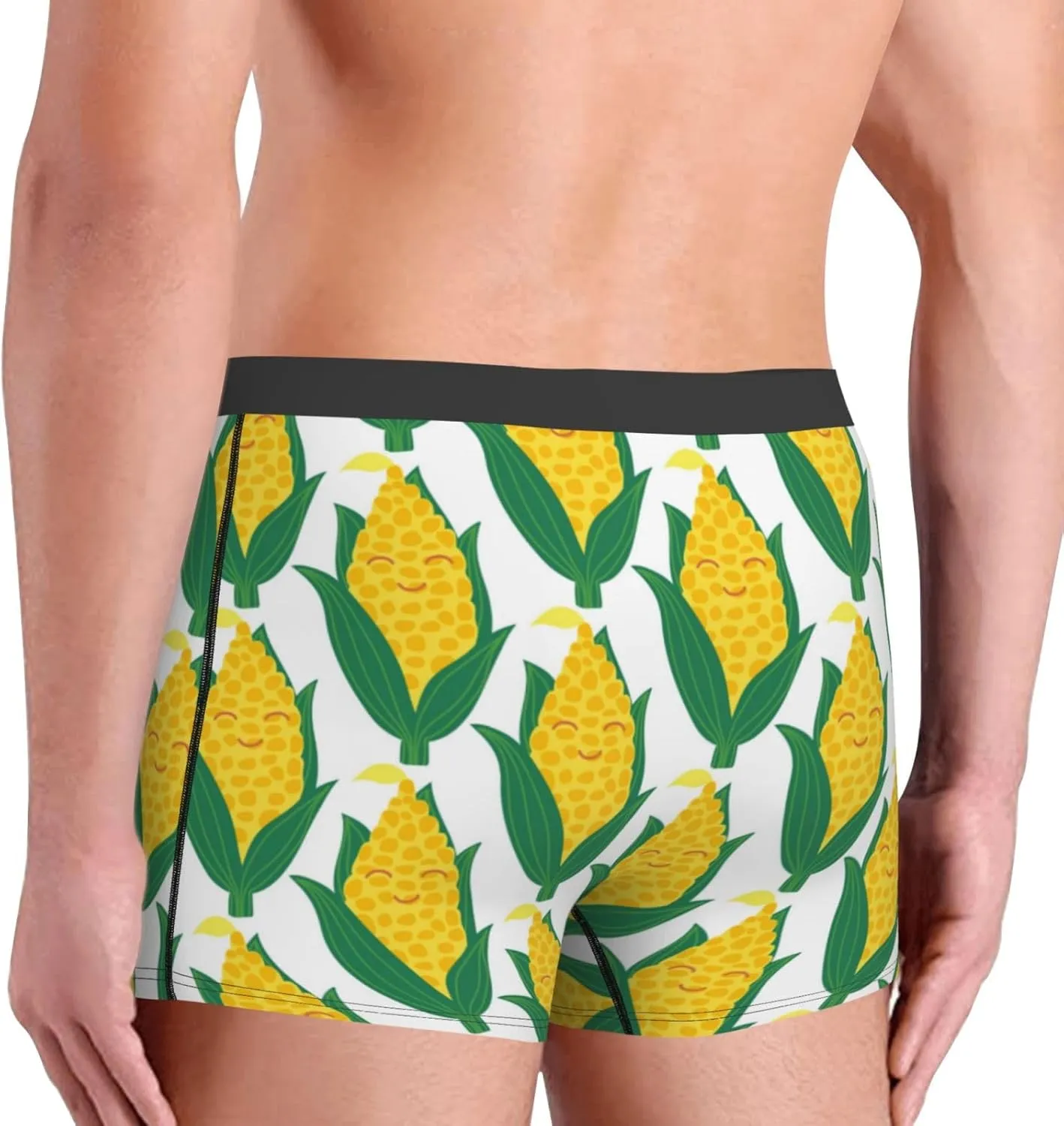 Corn Cob Print Boxer Briefs For Men Breathable Underwear-