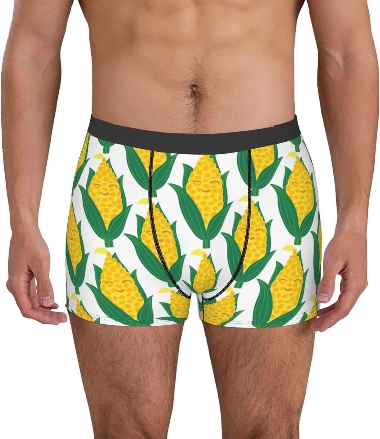 Corn Cob Print Boxer Briefs For Men Breathable Underwear-