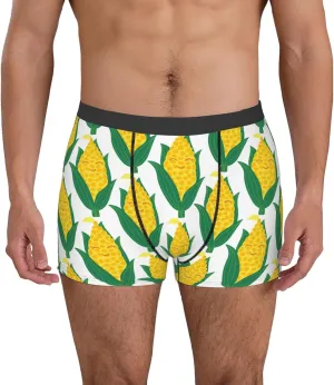 Corn Cob Print Boxer Briefs For Men Breathable Underwear-