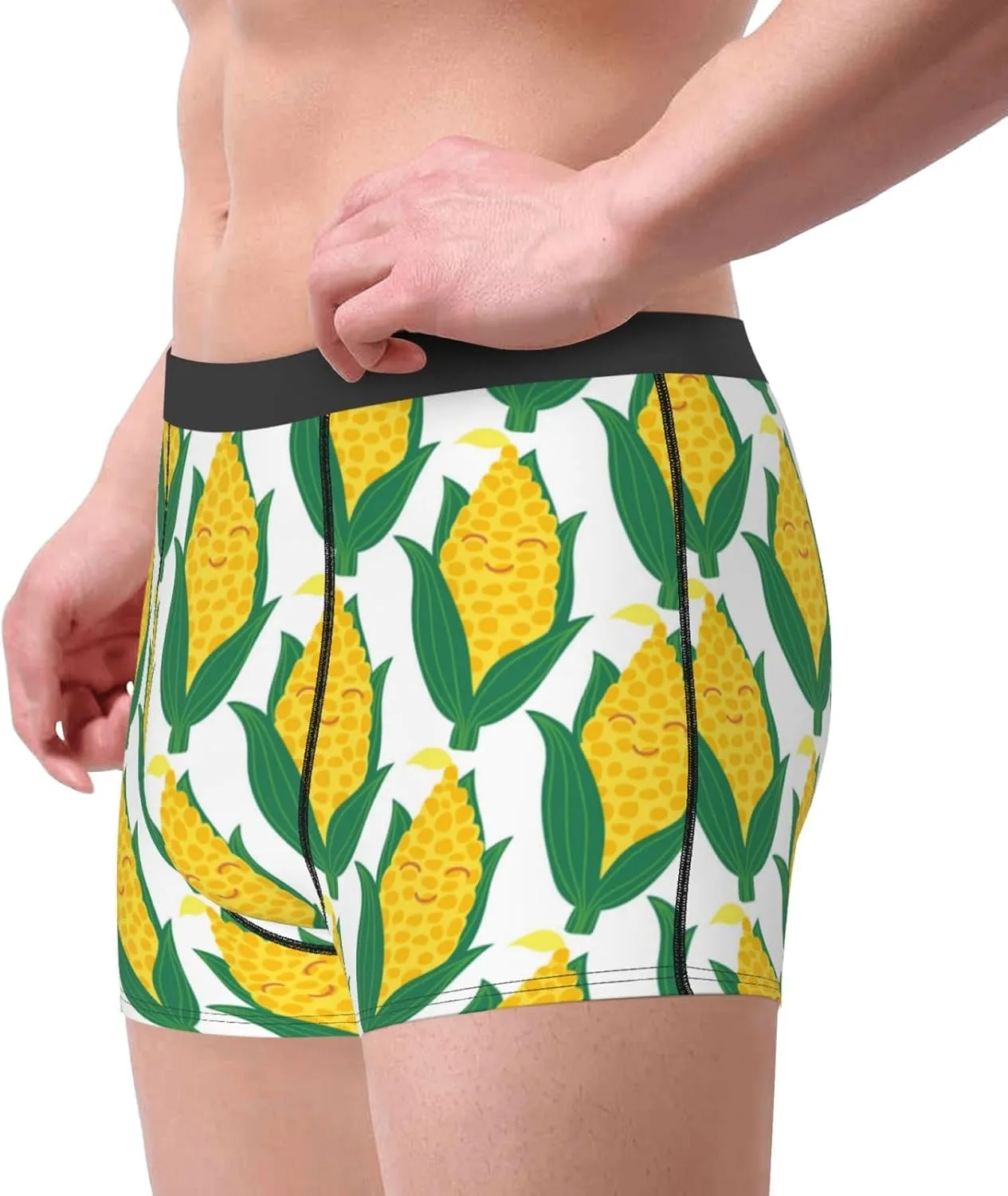 Corn Cob Print Boxer Briefs For Men Breathable Underwear-