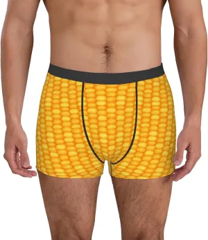 Corn Kernels Print Boxer Briefs For Men Breathable Underwear-