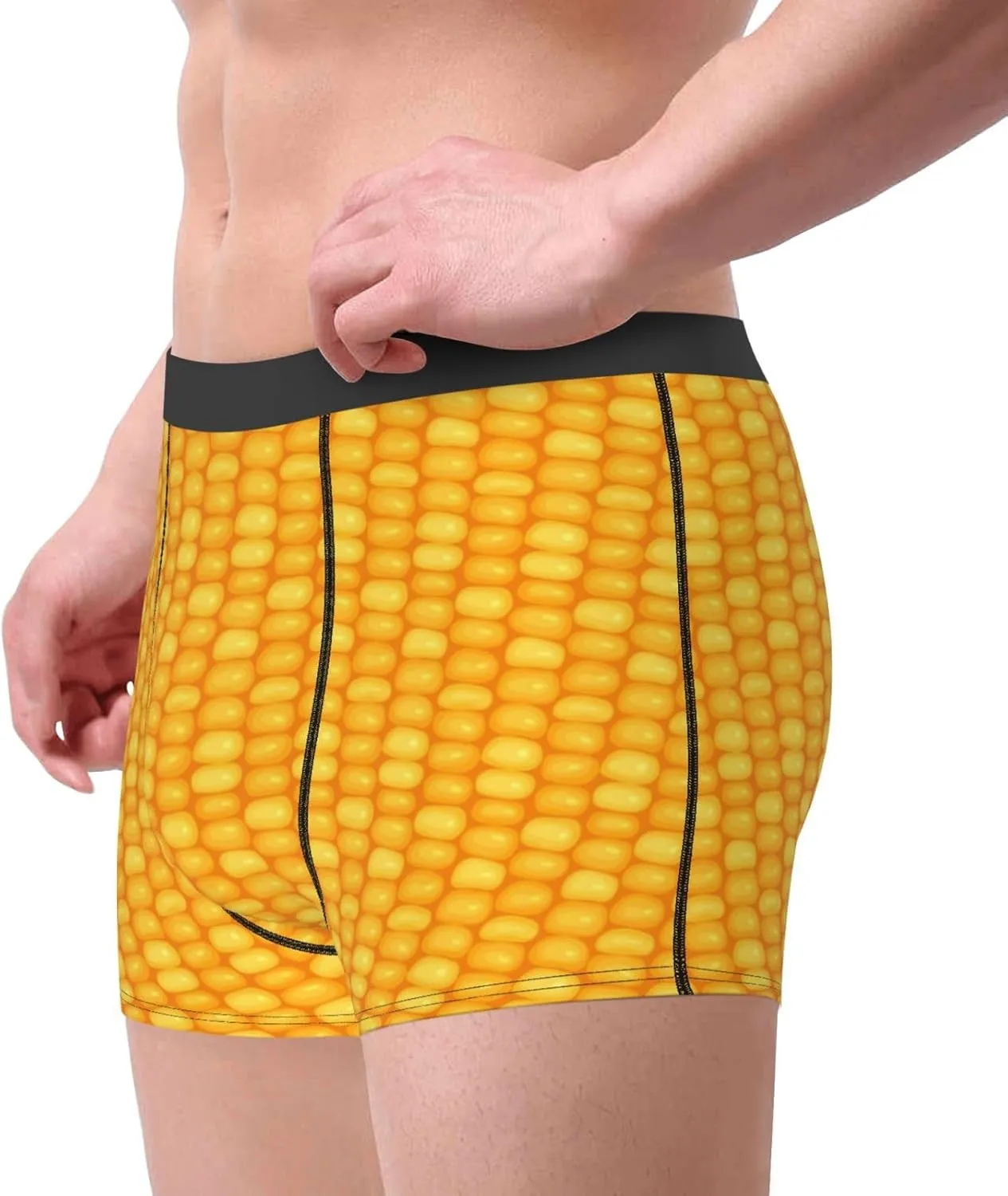 Corn Kernels Print Boxer Briefs For Men Breathable Underwear-