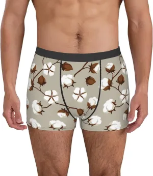 Cotton Tree Print Boxer Briefs For Men Breathable Underwear-