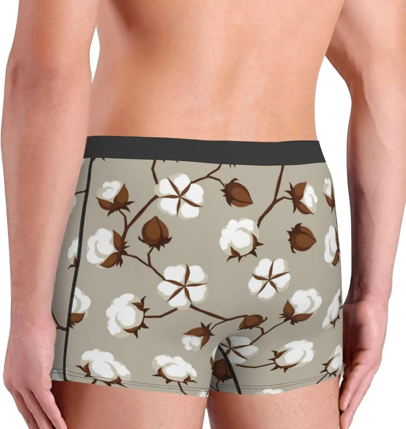 Cotton Tree Print Boxer Briefs For Men Breathable Underwear-