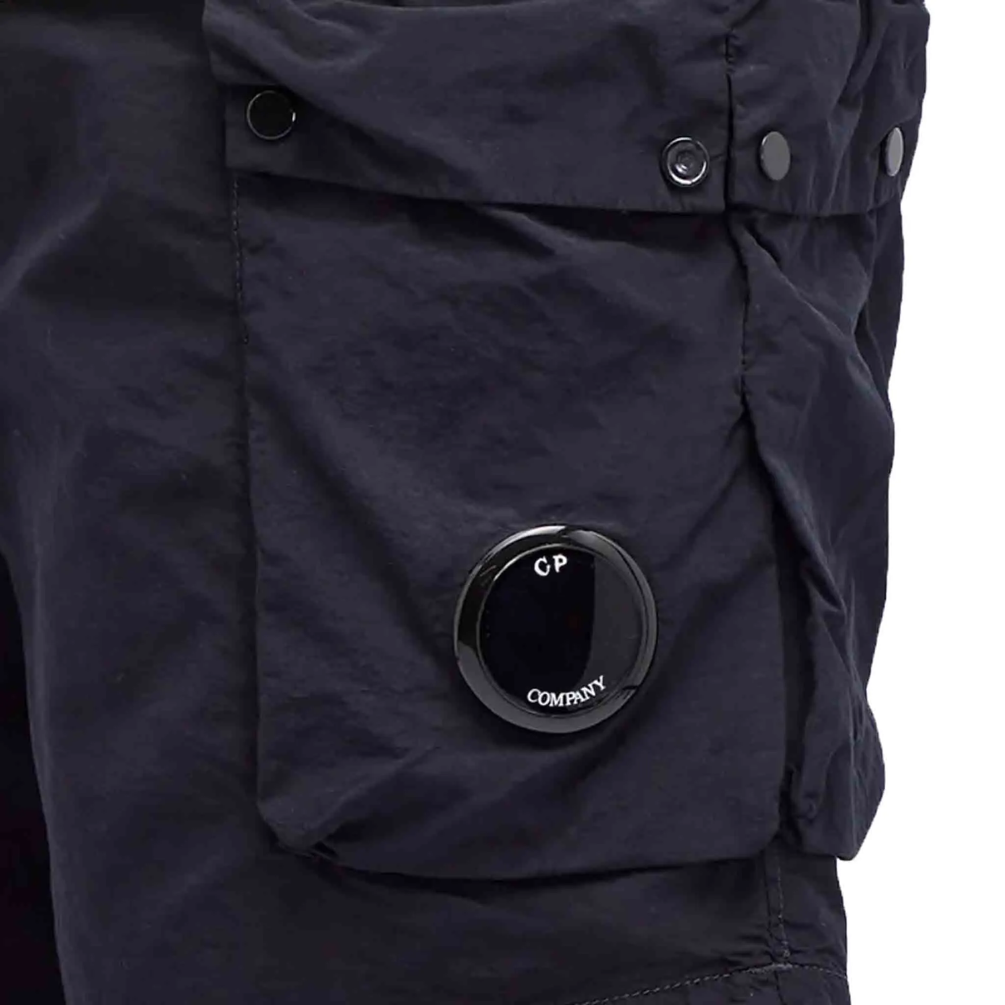 C.P. Company Flatt Nylon Cargo Swimshorts in Total Eclipse- Navy