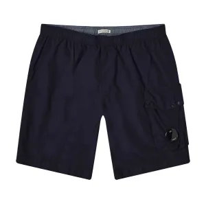 C.P. Company Flatt Nylon Cargo Swimshorts in Total Eclipse- Navy