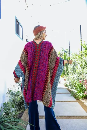 Crochet Patterned Ruana with Tassels 👌🏻