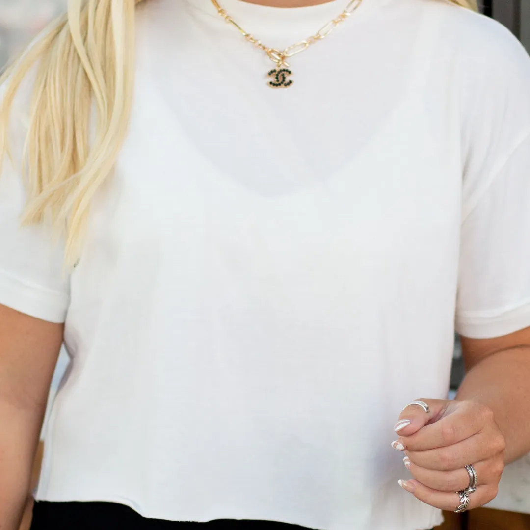 Crop T Shirt  - Off White