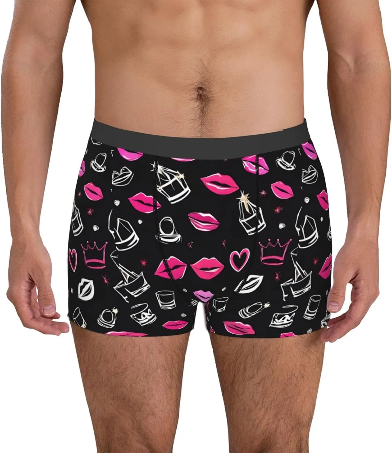 (Crown And Lips) - Men'S Boxer Briefs, Breathable & Moisture-Wicking, Comfort Fit For All-Day Wear