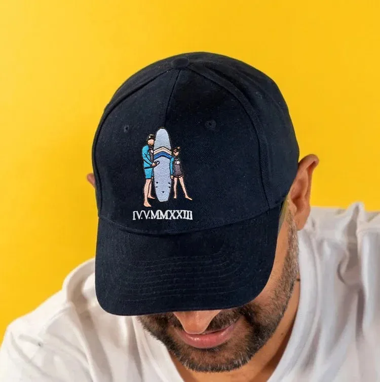 Custom Full Color Embroidered Hats Portrait Family Family Gifts