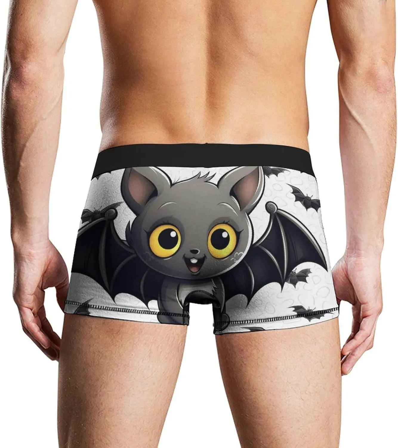 Cute Bat Men's Boxer Briefs Breathable Underwear Comfortsoft Moisture-Wicking Trunks Underwear