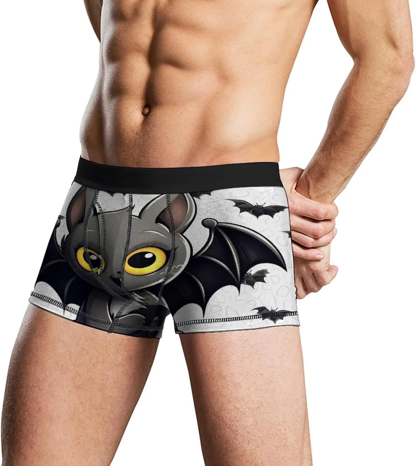 Cute Bat Men's Boxer Briefs Breathable Underwear Comfortsoft Moisture-Wicking Trunks Underwear