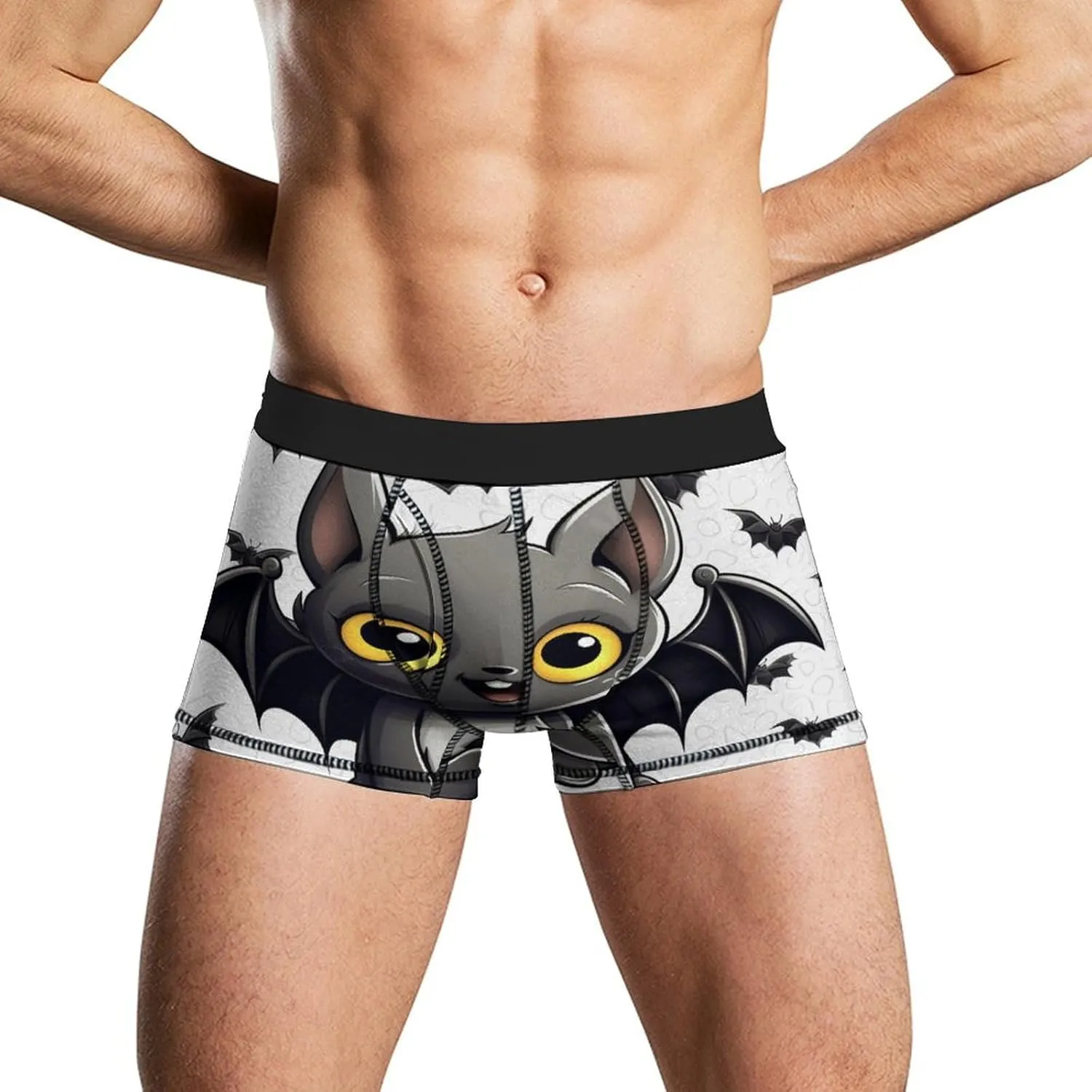 Cute Bat Men's Boxer Briefs Breathable Underwear Comfortsoft Moisture-Wicking Trunks Underwear