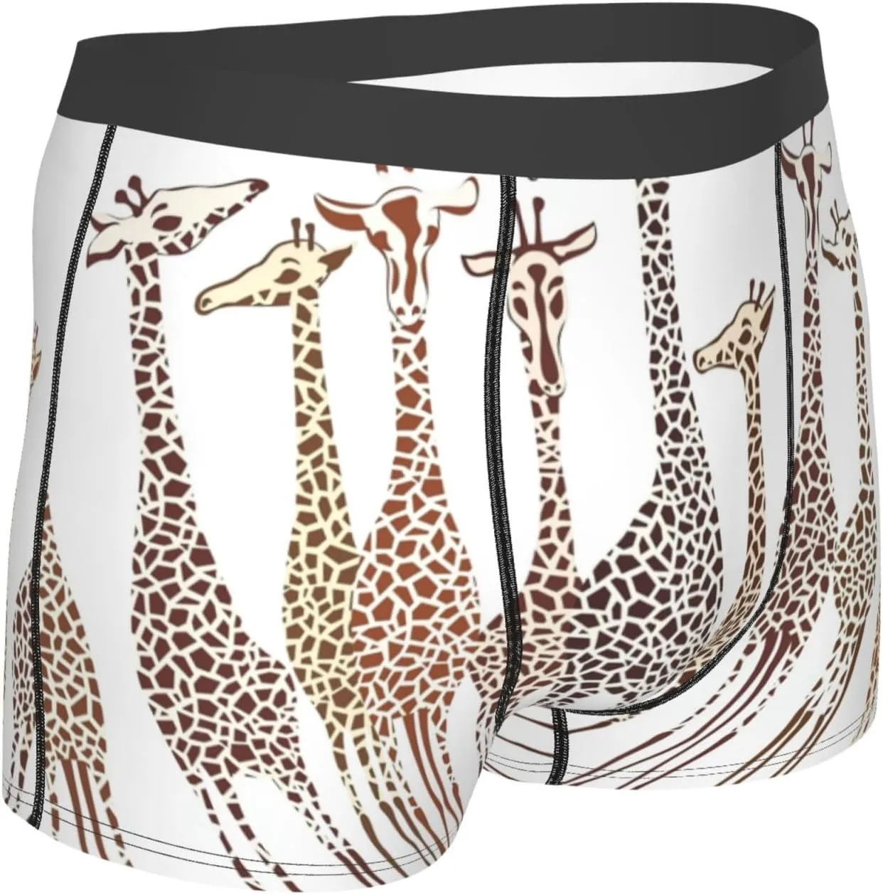 Cute Cartoon Funny Giraffes Boxer Briefs, Moisture Wicking & Breathable,Underwear for Men