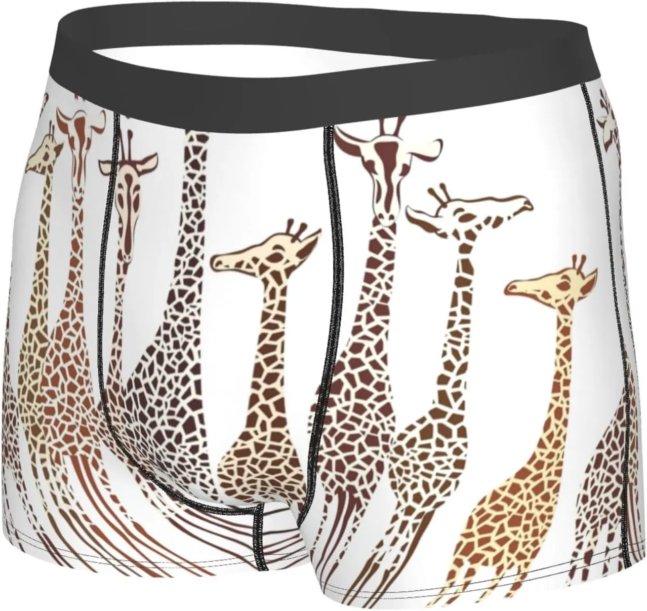 Cute Cartoon Funny Giraffes Boxer Briefs, Moisture Wicking & Breathable,Underwear for Men