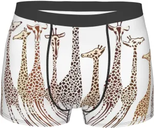 Cute Cartoon Funny Giraffes Boxer Briefs, Moisture Wicking & Breathable,Underwear for Men