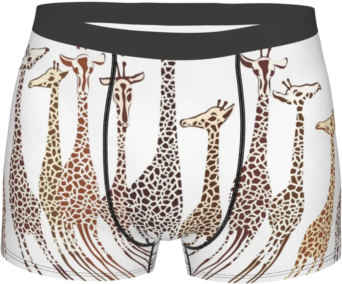 Cute Cartoon Funny Giraffes Boxer Briefs, Moisture Wicking & Breathable,Underwear for Men