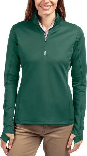 Cutter & Buck Women's Moisture Wicking UPF 50  Stretch Traverse Half Zip Pullover