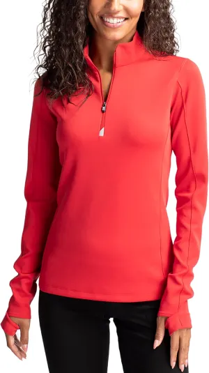 Cutter & Buck Women's Moisture Wicking UPF 50  Stretch Traverse Half Zip Pullover